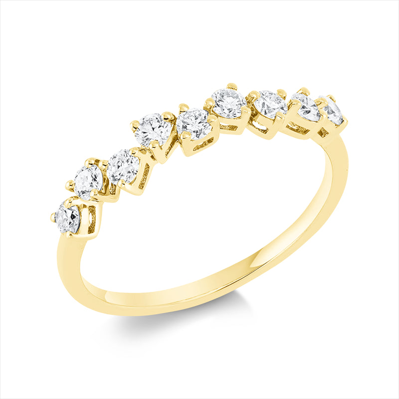 Ring    aus 750/-18 Karat Gelbgold mit 9 Diamanten 0