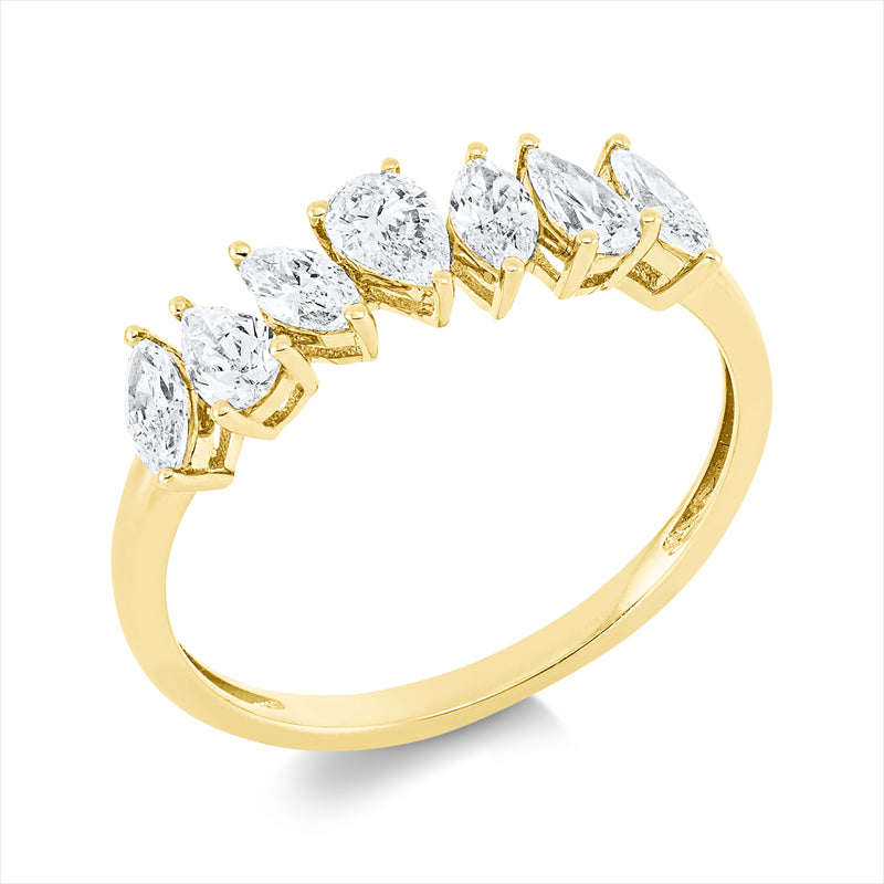 Ring    aus 750/-18 Karat Gelbgold mit 7 Diamanten 0