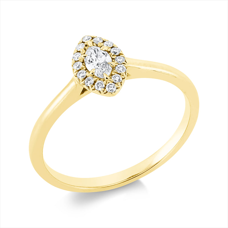 Ring    aus 750/-18 Karat Gelbgold mit 15 Diamanten 0