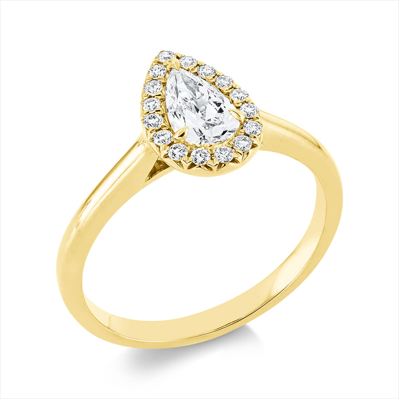 Ring    aus 750/-18 Karat Gelbgold mit 17 Diamanten 0