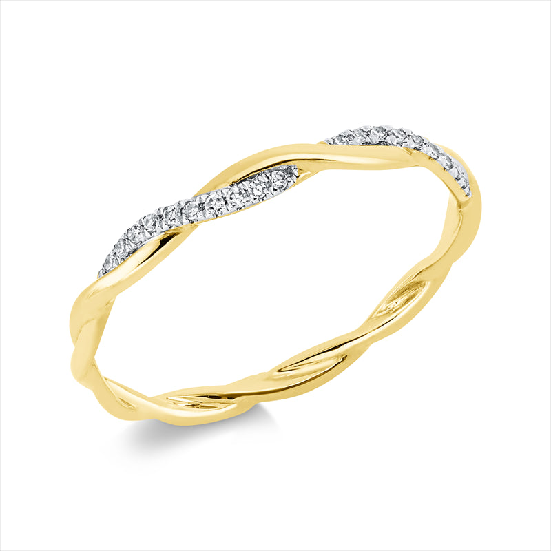 Ring    aus 585/-14 Karat Gelbgold mit 20 Diamanten 0