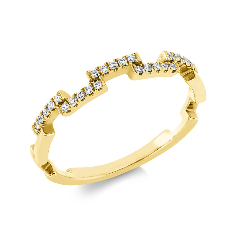 Ring    aus 750/-18 Karat Gelbgold mit 25 Diamanten 0