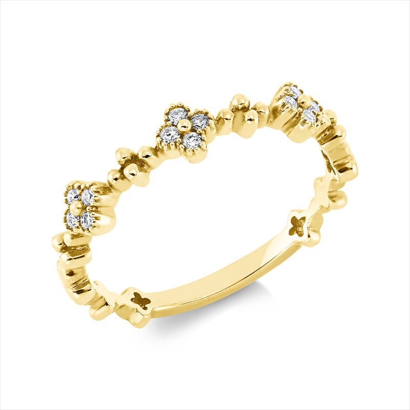 Ring    aus 750/-18 Karat Gelbgold mit 12 Diamanten 0