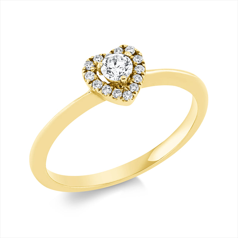 Ring    aus 750/-18 Karat Gelbgold mit 15 Diamanten 0