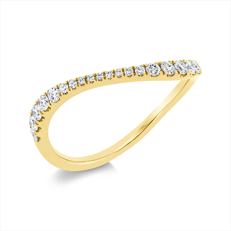 Ring    aus 750/-18 Karat Gelbgold mit 19 Diamanten 0