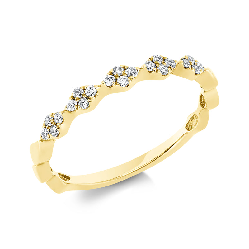 Ring    aus 750/-18 Karat Gelbgold mit 20 Diamanten 0