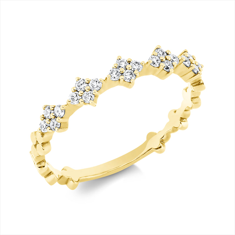 Ring    aus 750/-18 Karat Gelbgold mit 20 Diamanten 0