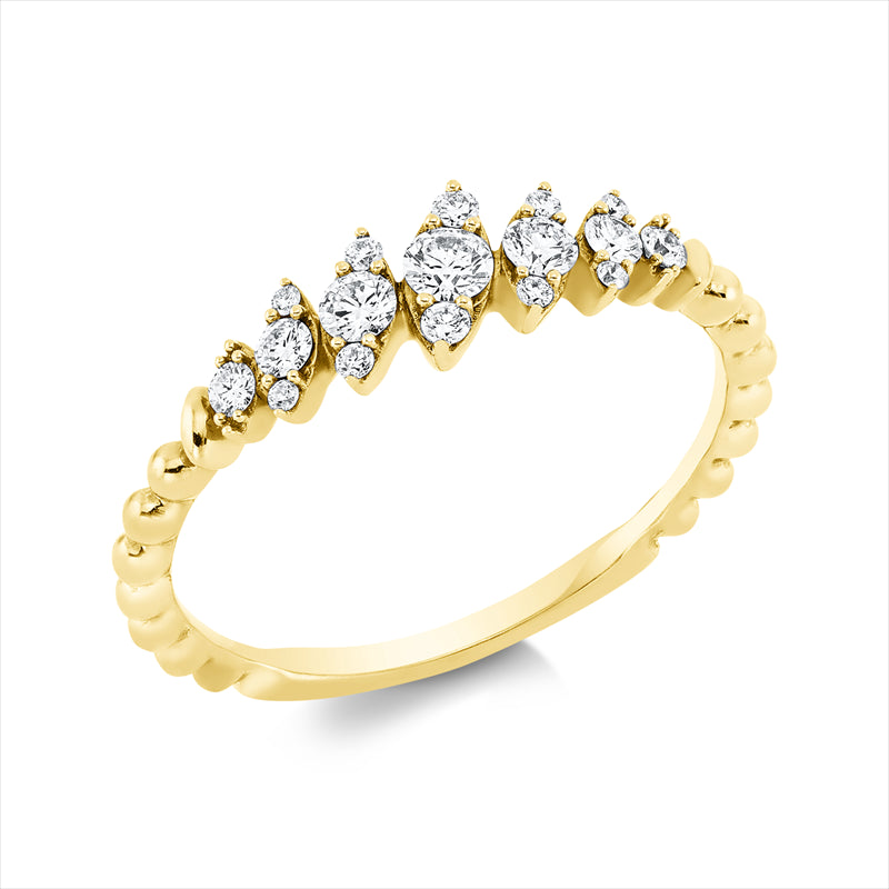 Ring    aus 750/-18 Karat Gelbgold mit 17 Diamanten 0