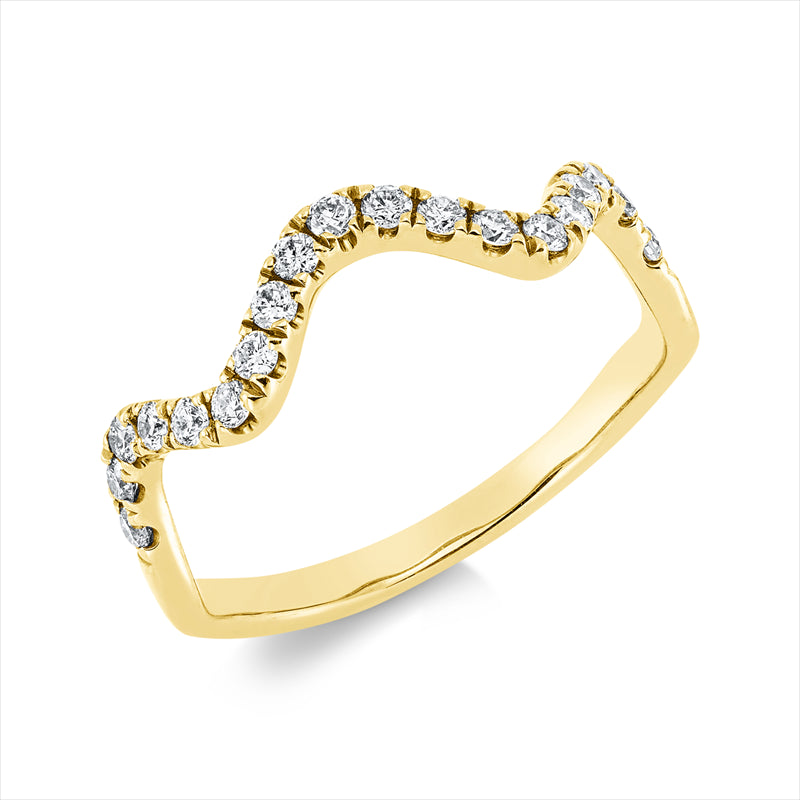 Ring    aus 585/-14 Karat Gelbgold mit 19 Diamanten 0