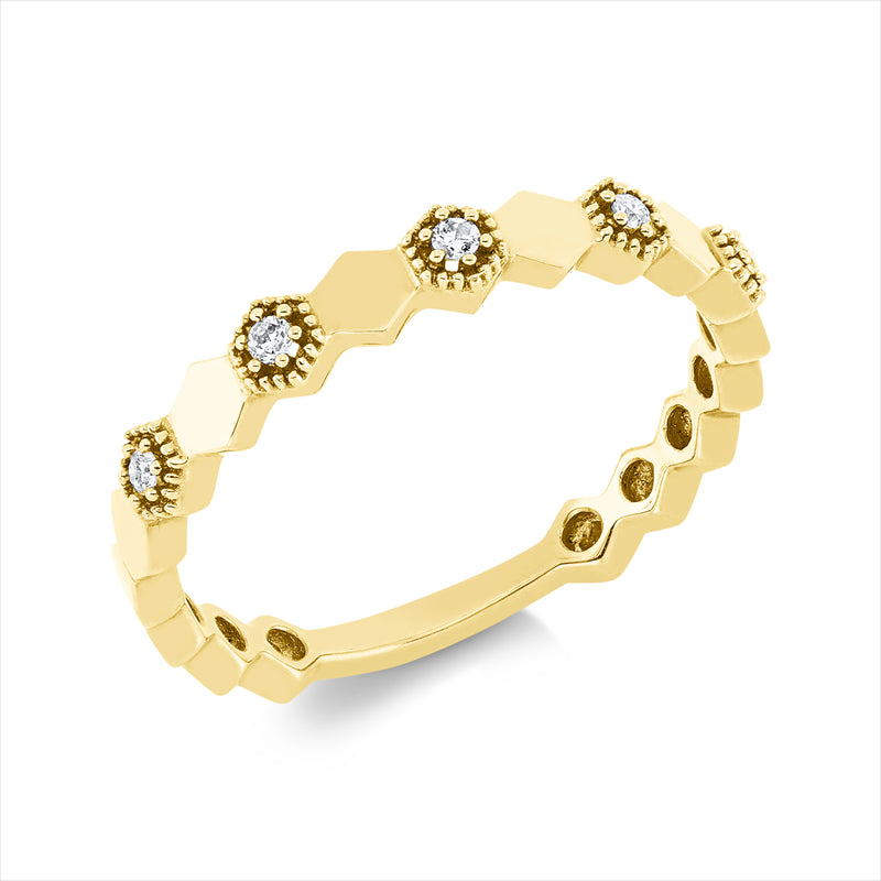 Ring    aus 750/-18 Karat Gelbgold mit 5 Diamanten 0