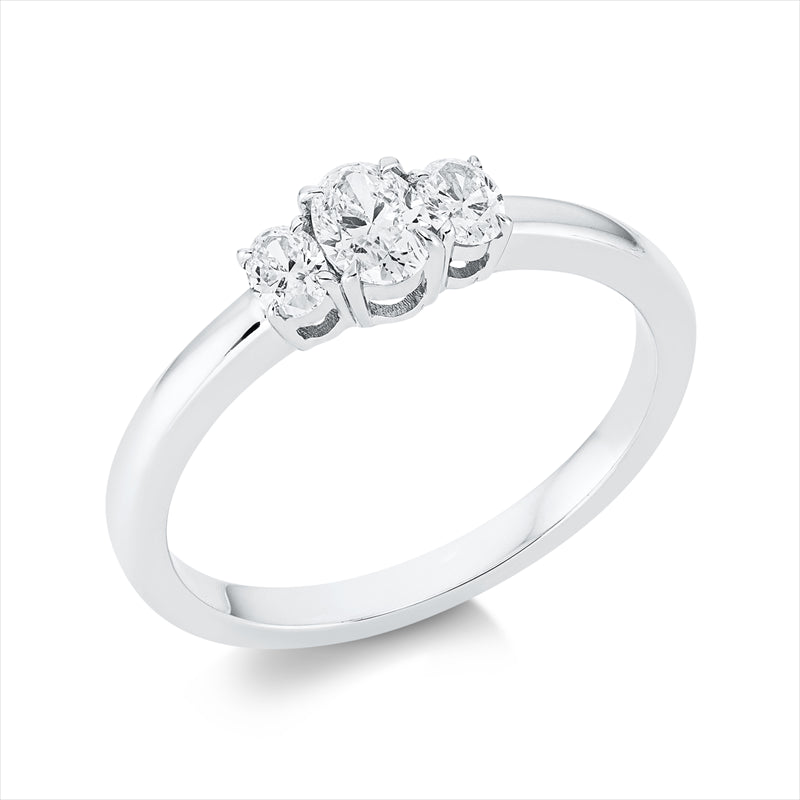 Ring    aus 750/-18 Karat Weißgold mit 3 Diamanten 0