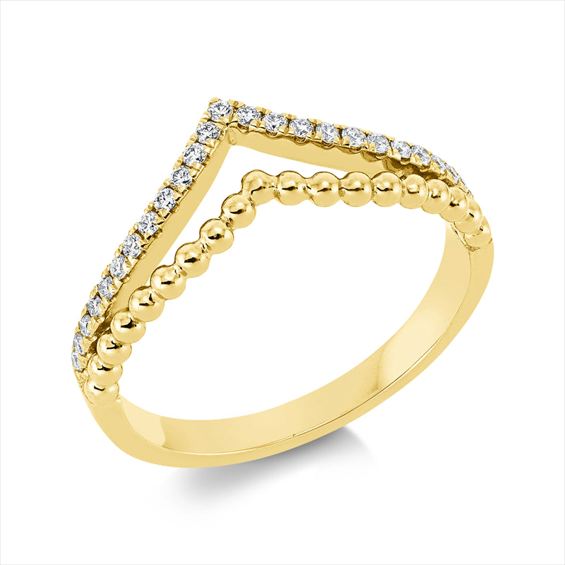 Ring    aus 750/-18 Karat Gelbgold mit 25 Diamanten 0