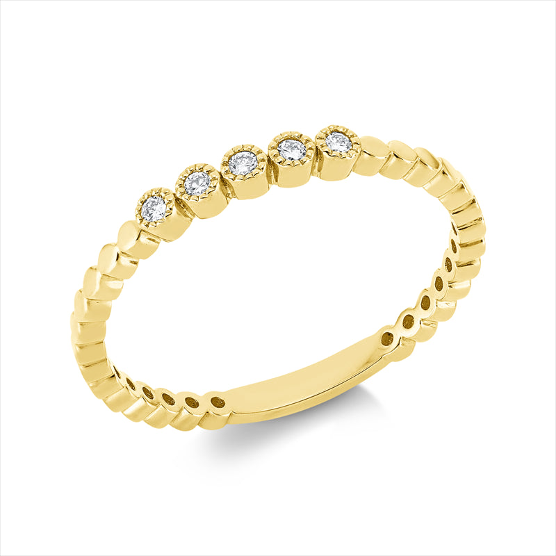 Ring    aus 750/-18 Karat Gelbgold mit 5 Diamanten 0