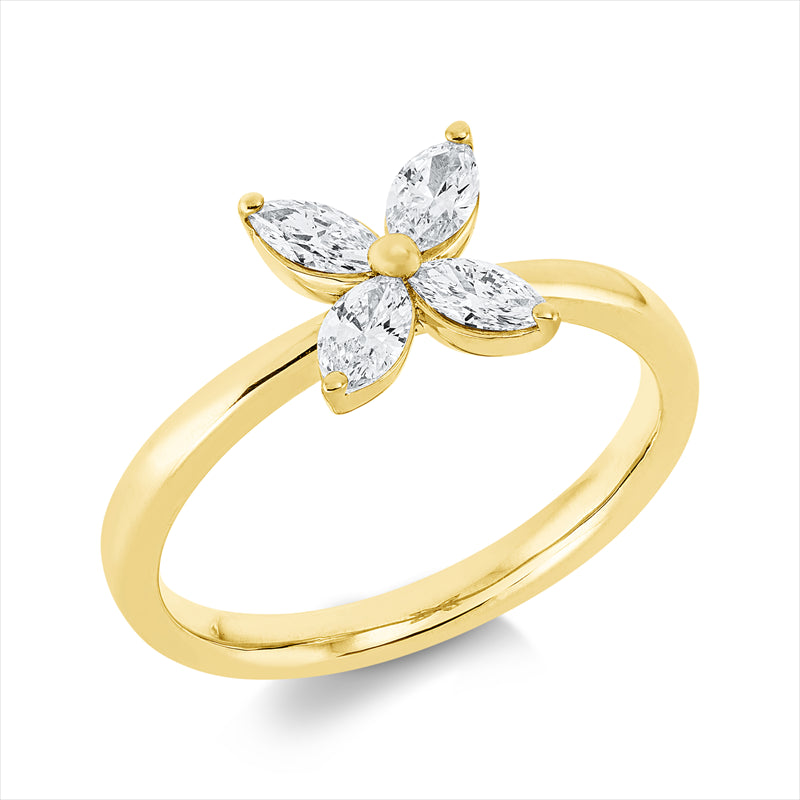 Ring    aus 750/-18 Karat Gelbgold mit 4 Diamanten 0