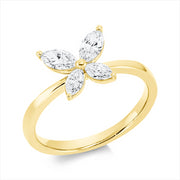 Ring    aus 750/-18 Karat Gelbgold mit 4 Diamanten 0