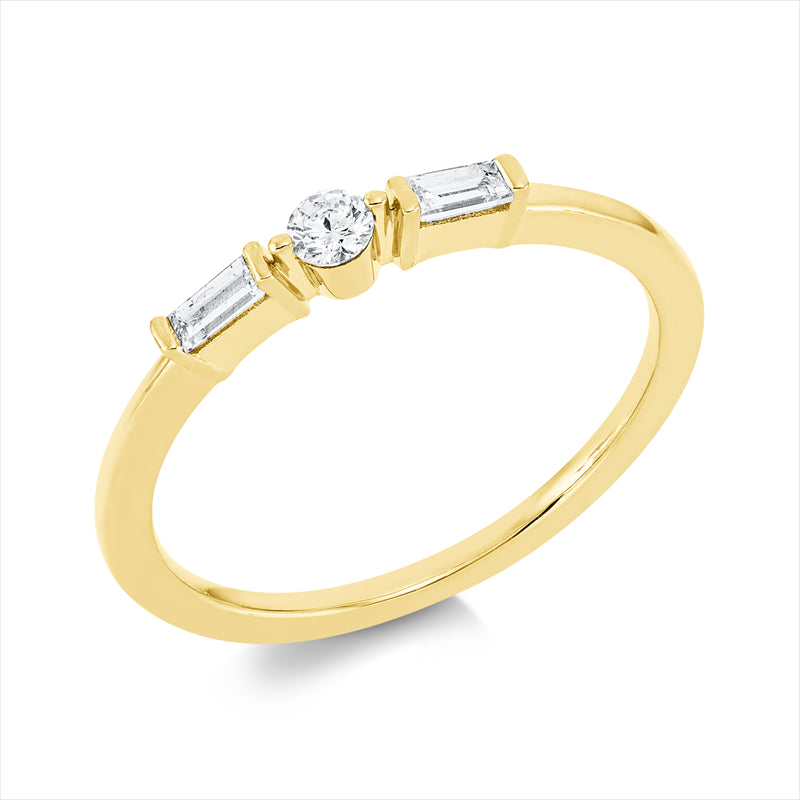 Ring    aus 750/-18 Karat Gelbgold mit 3 Diamanten 0