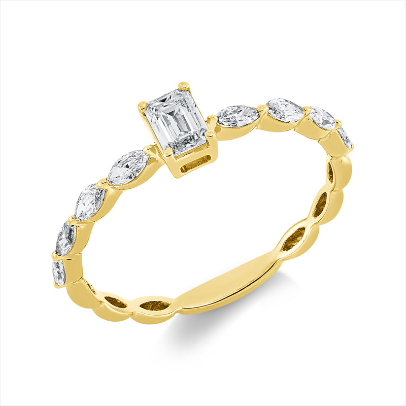 Ring    aus 750/-18 Karat Gelbgold mit 9 Diamanten 0