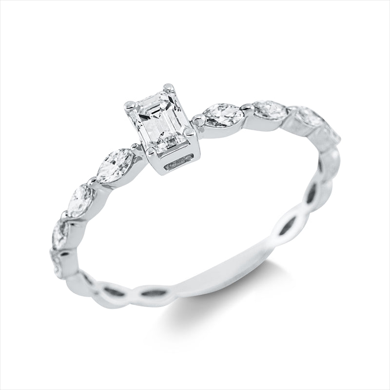 Ring    aus 750/-18 Karat Weißgold mit 9 Diamanten 0