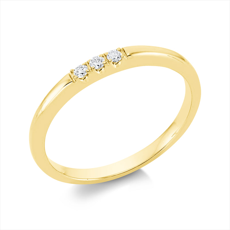 Ring    aus 750/-18 Karat Gelbgold mit 3 Diamanten 0