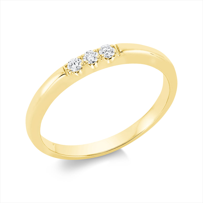 Ring    aus 750/-18 Karat Gelbgold mit 3 Diamanten 0