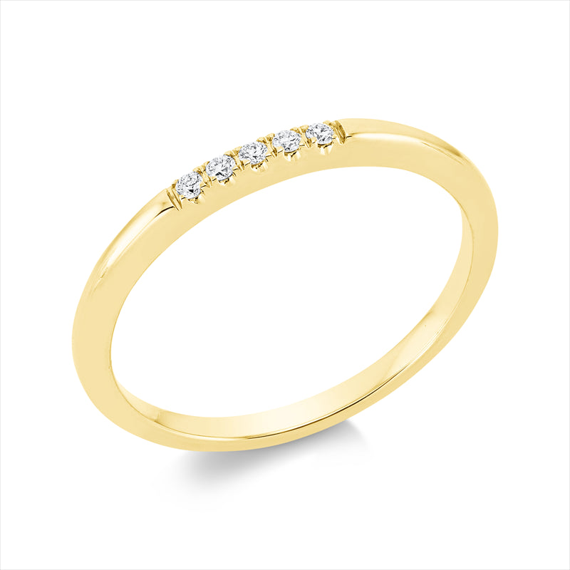 Ring    aus 750/-18 Karat Gelbgold mit 5 Diamanten 0