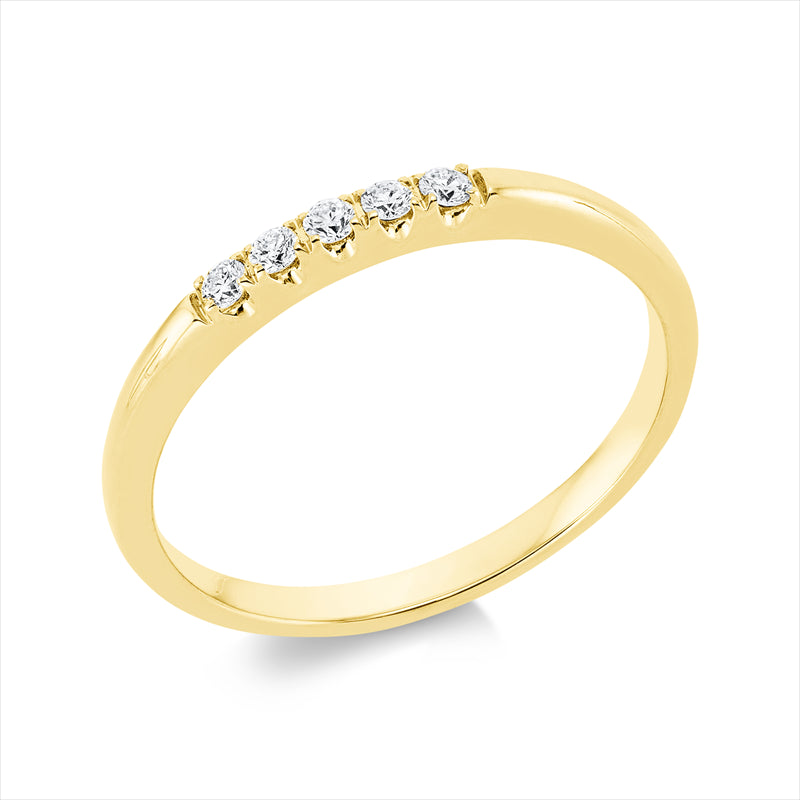 Ring    aus 750/-18 Karat Gelbgold mit 5 Diamanten 0