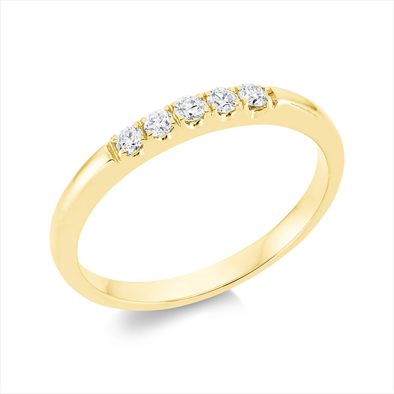 Ring    aus 750/-18 Karat Gelbgold mit 5 Diamanten 0