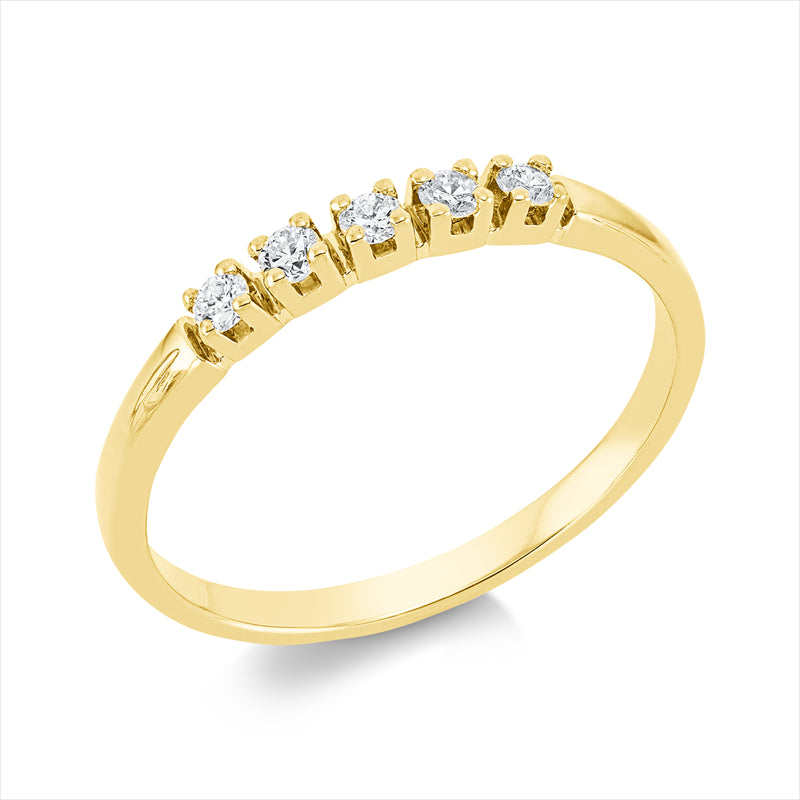 Ring    aus 750/-18 Karat Gelbgold mit 5 Diamanten 0