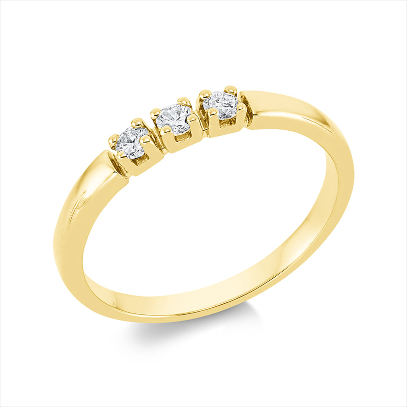 Ring    aus 750/-18 Karat Gelbgold mit 3 Diamanten 0