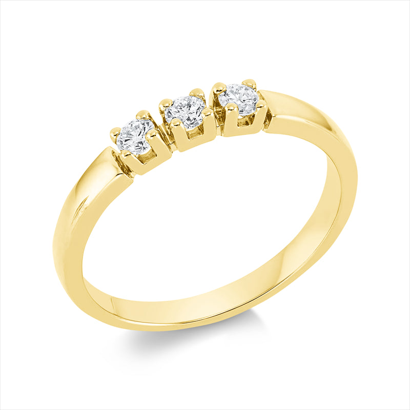 Ring    aus 750/-18 Karat Gelbgold mit 3 Diamanten 0