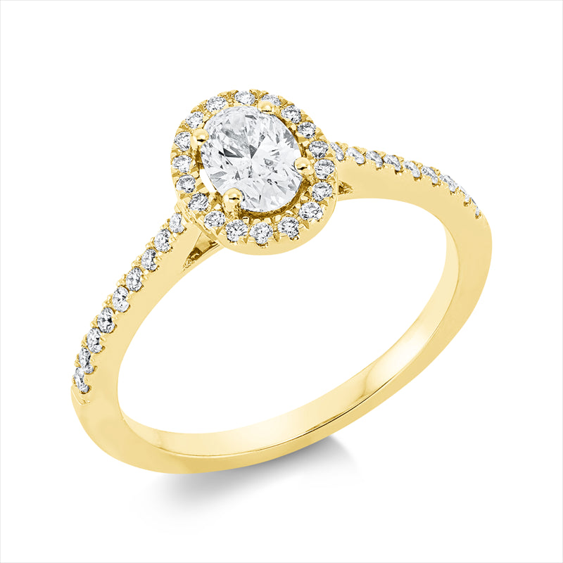 Ring    aus 750/-18 Karat Gelbgold mit 37 Diamanten 0