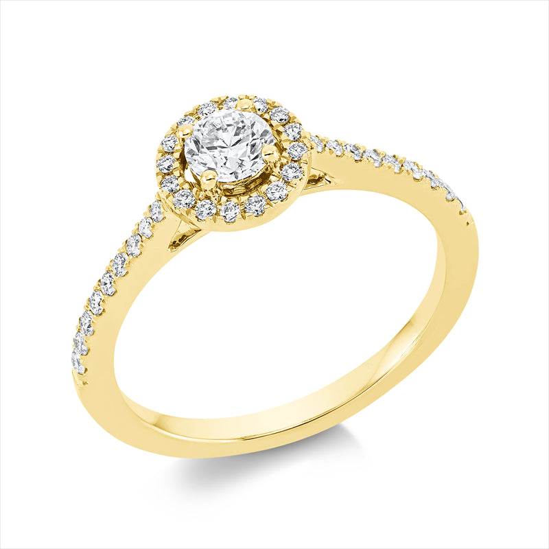 Ring    aus 750/-18 Karat Gelbgold mit 35 Diamanten 0