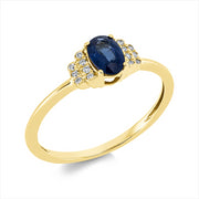 Ring mit Saphir  aus 750/-18 Karat Gelbgold mit 14 Diamanten 0