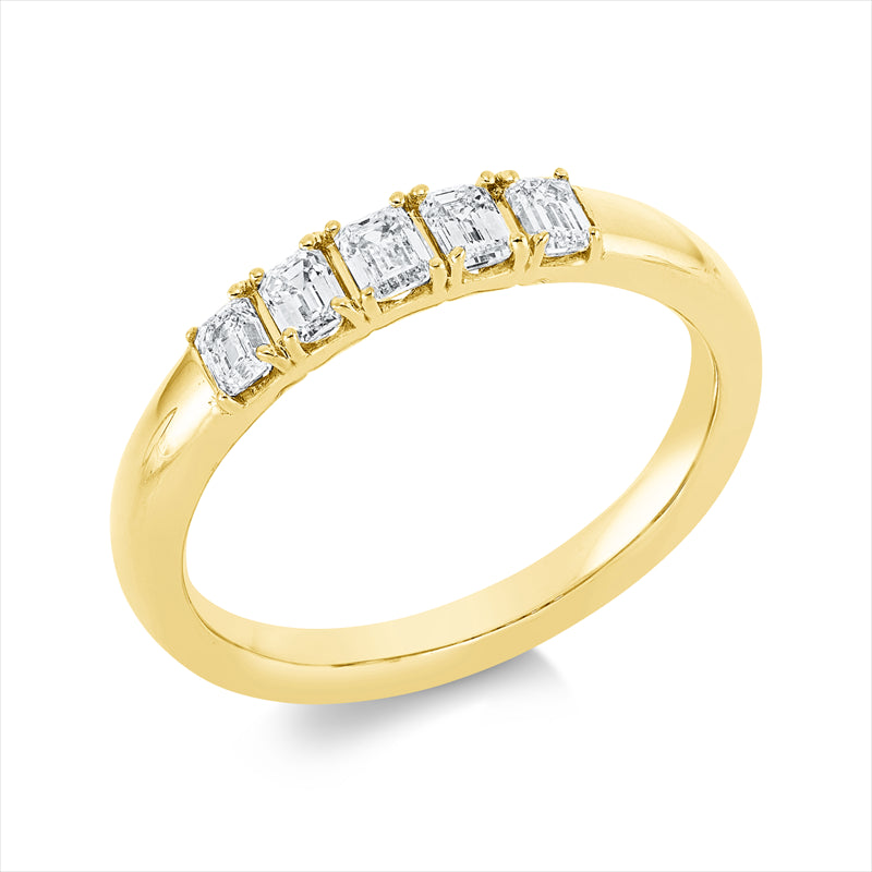 Ring    aus 750/-18 Karat Gelbgold mit 5 Diamanten 0