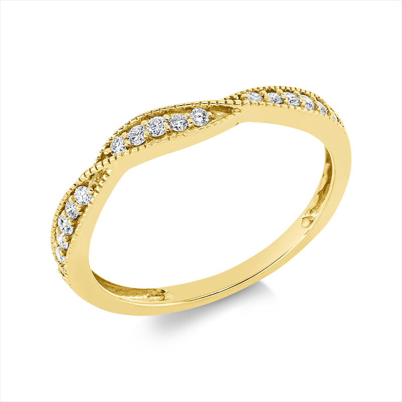 Ring    aus 750/-18 Karat Gelbgold mit 17 Diamanten 0