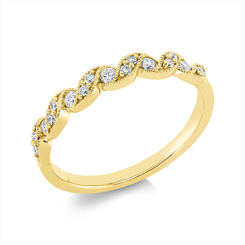 Ring    aus 750/-18 Karat Gelbgold mit 17 Diamanten 0