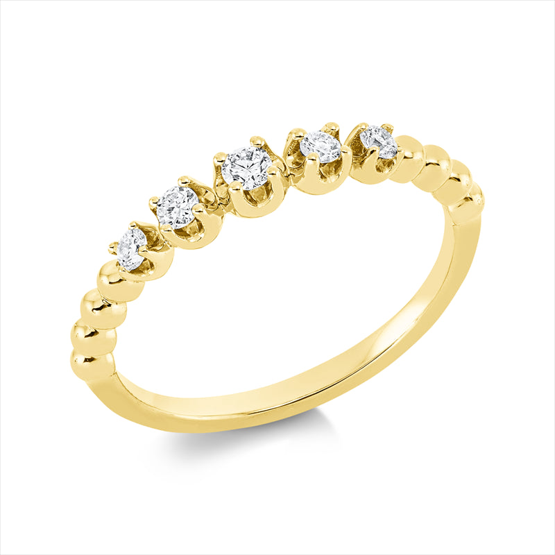 Ring    aus 750/-18 Karat Gelbgold mit 5 Diamanten 0