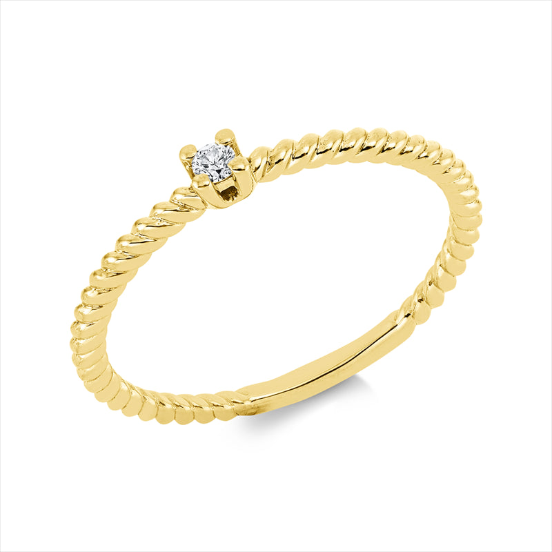 Ring    aus 750/-18 Karat Gelbgold mit 1 Diamant 0