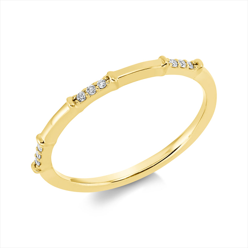 Ring    aus 750/-18 Karat Gelbgold mit 9 Diamanten 0