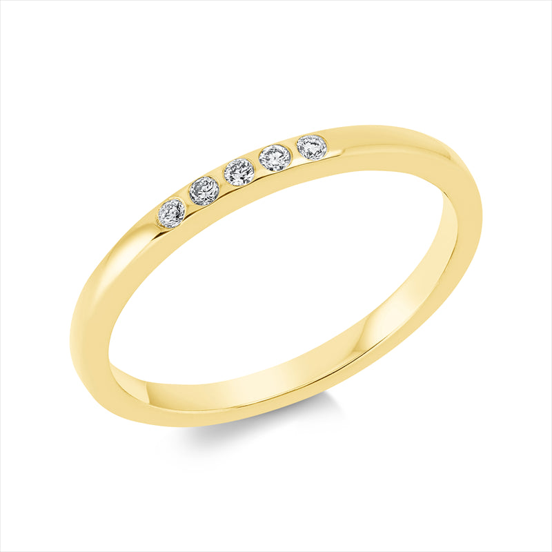 Ring    aus 750/-18 Karat Gelbgold mit 5 Diamanten 0