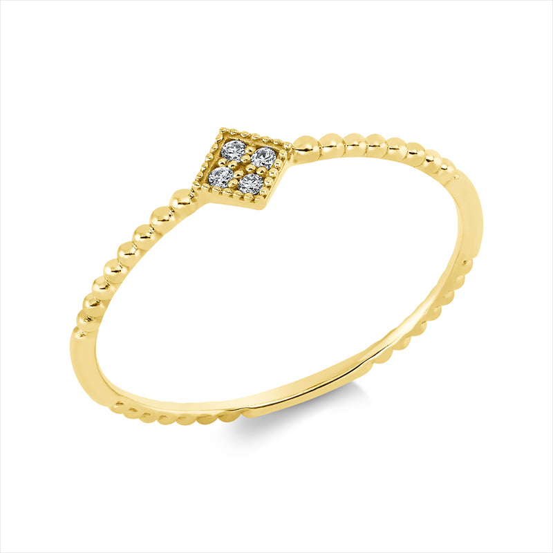 Ring    aus 750/-18 Karat Gelbgold mit 4 Diamanten 0