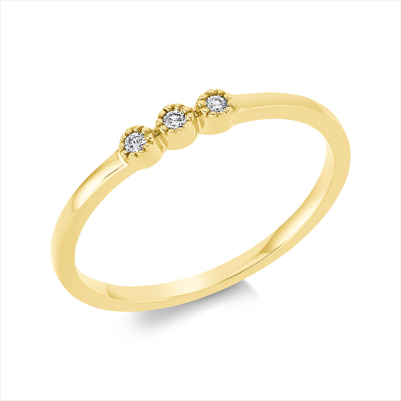 Ring    aus 750/-18 Karat Gelbgold mit 3 Diamanten 0