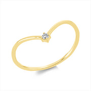 Ring    aus 750/-18 Karat Gelbgold mit 1 Diamant 0