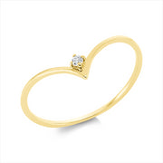 Ring    aus 750/-18 Karat Gelbgold mit 1 Diamant 0