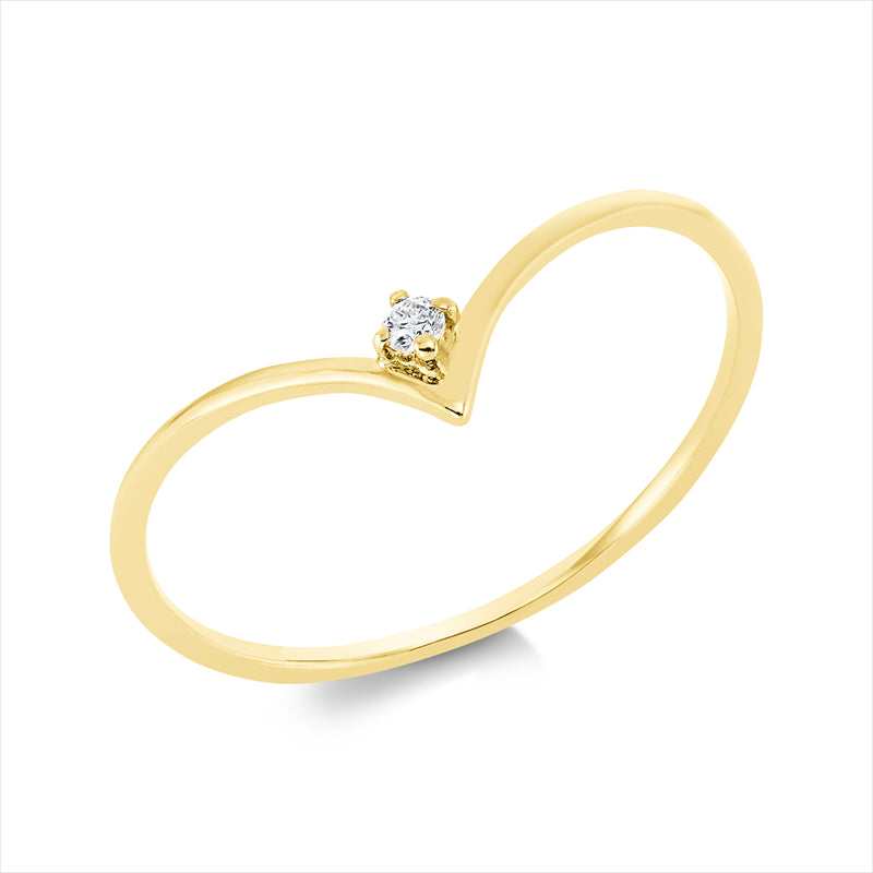 Ring    aus 750/-18 Karat Gelbgold mit 1 Diamant 0