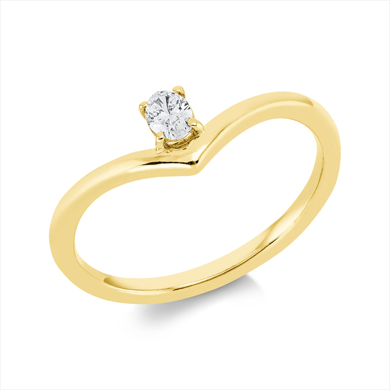 Ring    aus 750/-18 Karat Gelbgold mit 1 Diamant 0