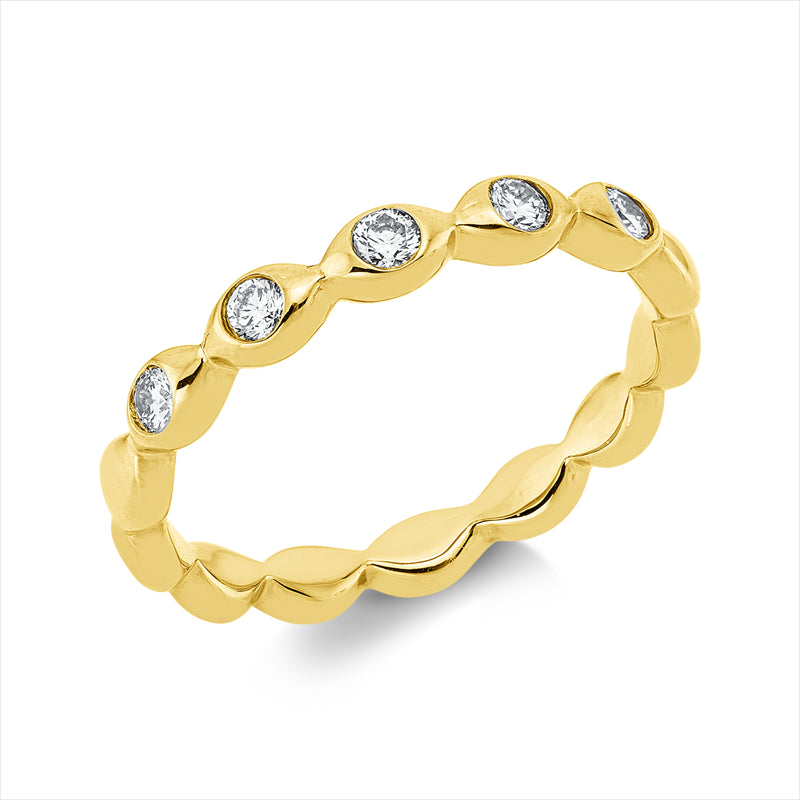 Ring    aus 750/-18 Karat Gelbgold mit 5 Diamanten 0