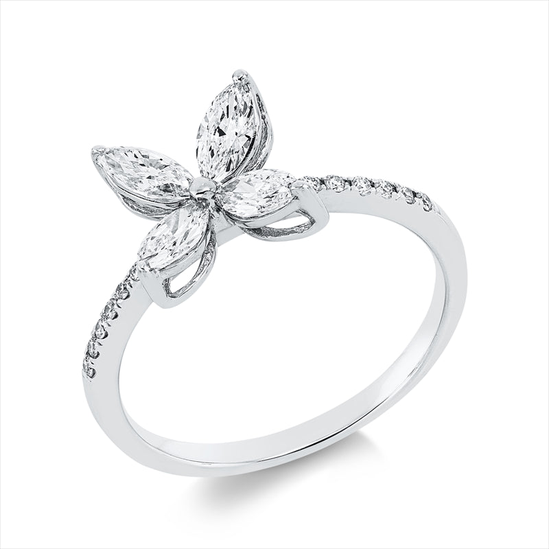 Ring    aus 750/-18 Karat Weißgold mit 20 Diamanten 0