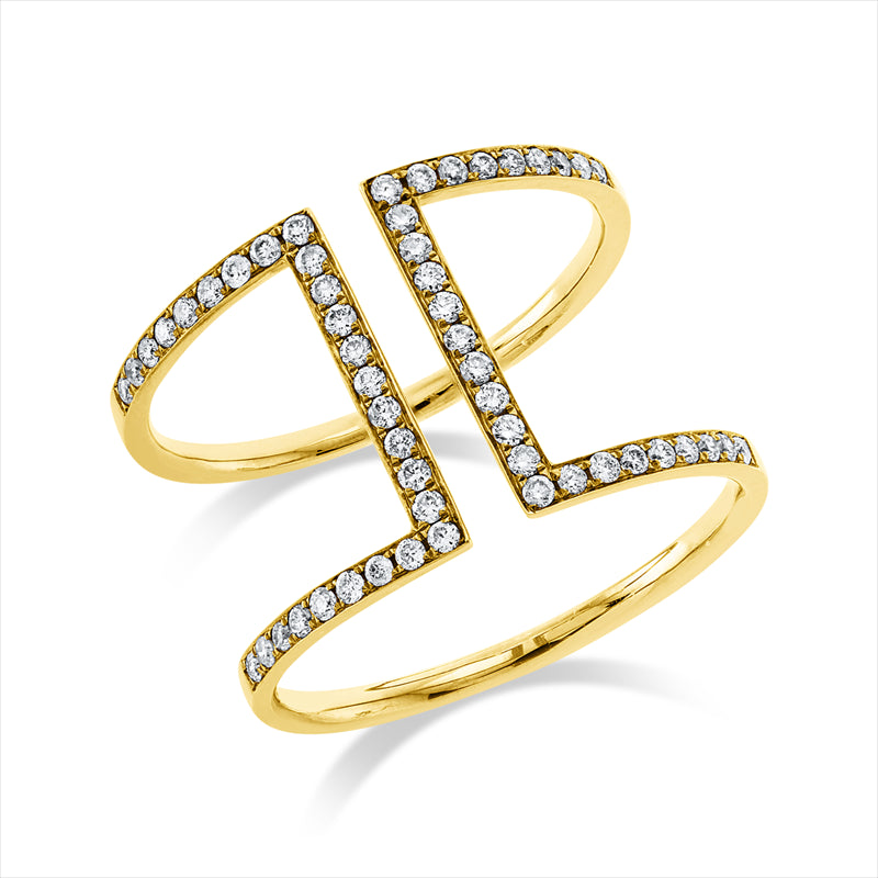 Ring    aus 750/-18 Karat Gelbgold mit 54 Diamanten 0