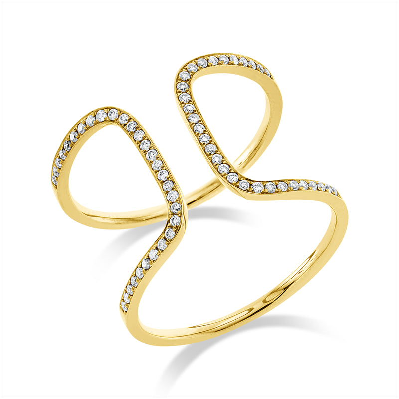 Ring    aus 750/-18 Karat Gelbgold mit 60 Diamanten 0